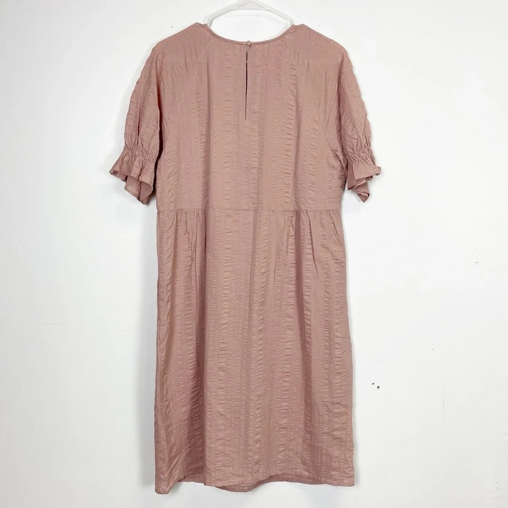 NEW Nordstrom Dress Womens Size Small Pink Puff Sleeve A-line Cotton Blend NWOT - Picture 2 of 14